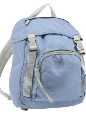 PRADA Backpack Nylon Light Blue Silver